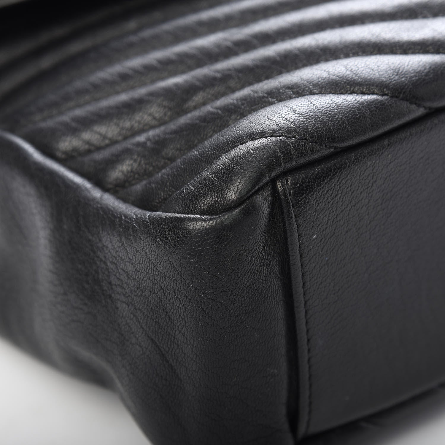 Saint Laurent Sheepskin Matelasse Chevron Monogram Large College Satchel Black 11 of 11