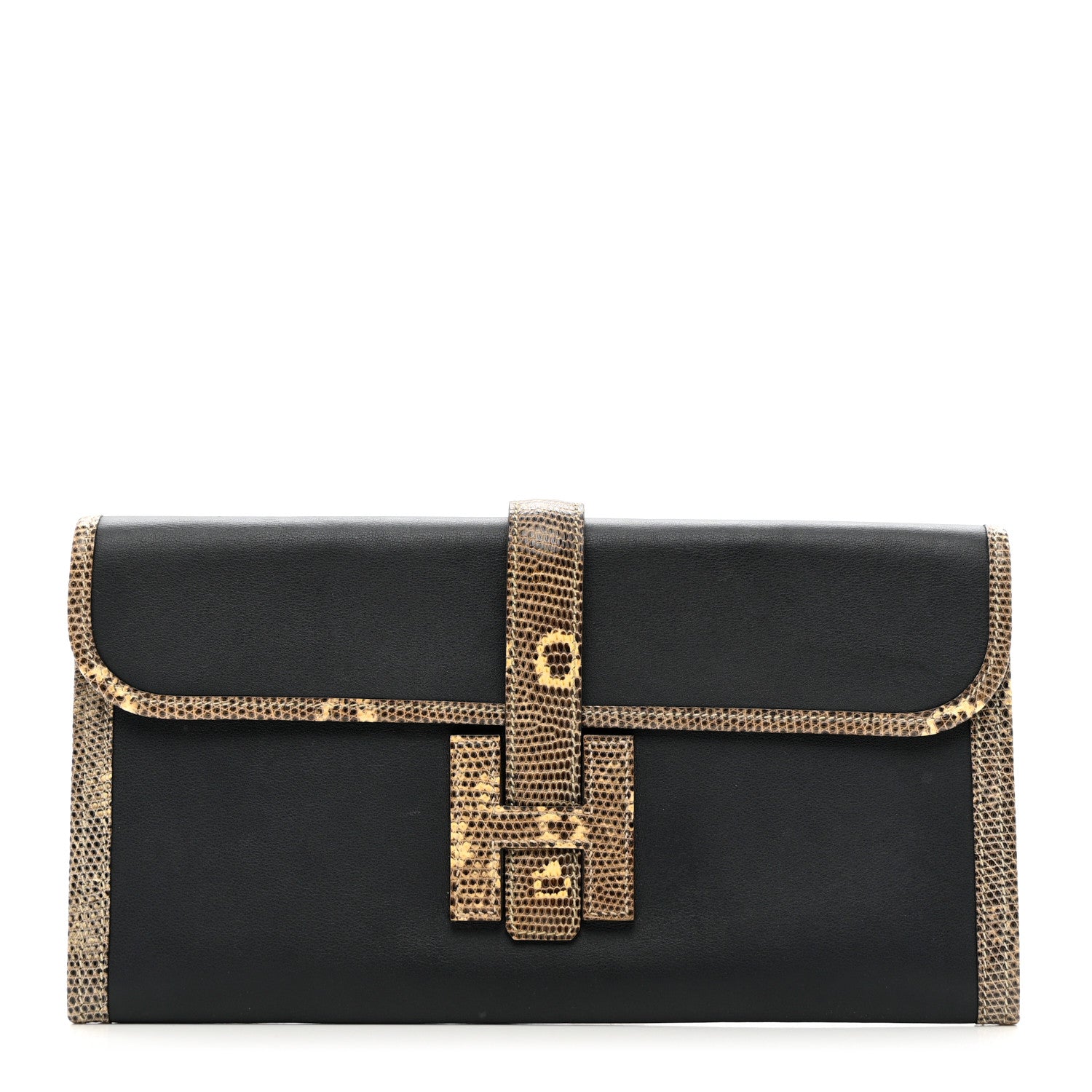 Hermes Swift Lizard Jige Elan Touch 29 Clutch Bleu Nuit Ombre 1 of 5