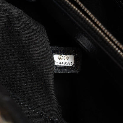 Chanel Metallic Goatskin Quilted Large City Rock Shopping Bag Black 8 of 9