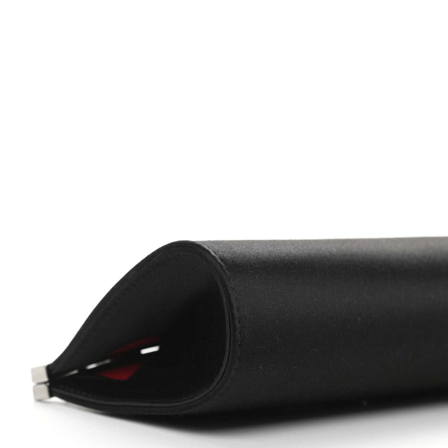Satin Palmette Clutch Black