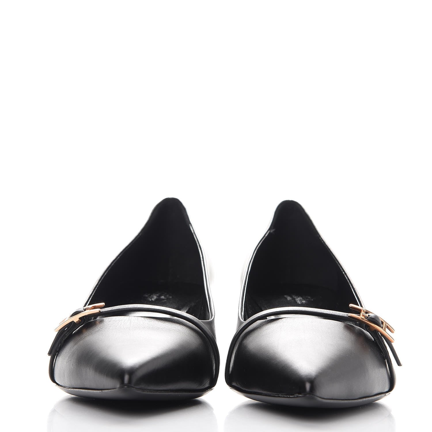Hermes Calfskin Lauren Pumps 38 Black 2 of 8
