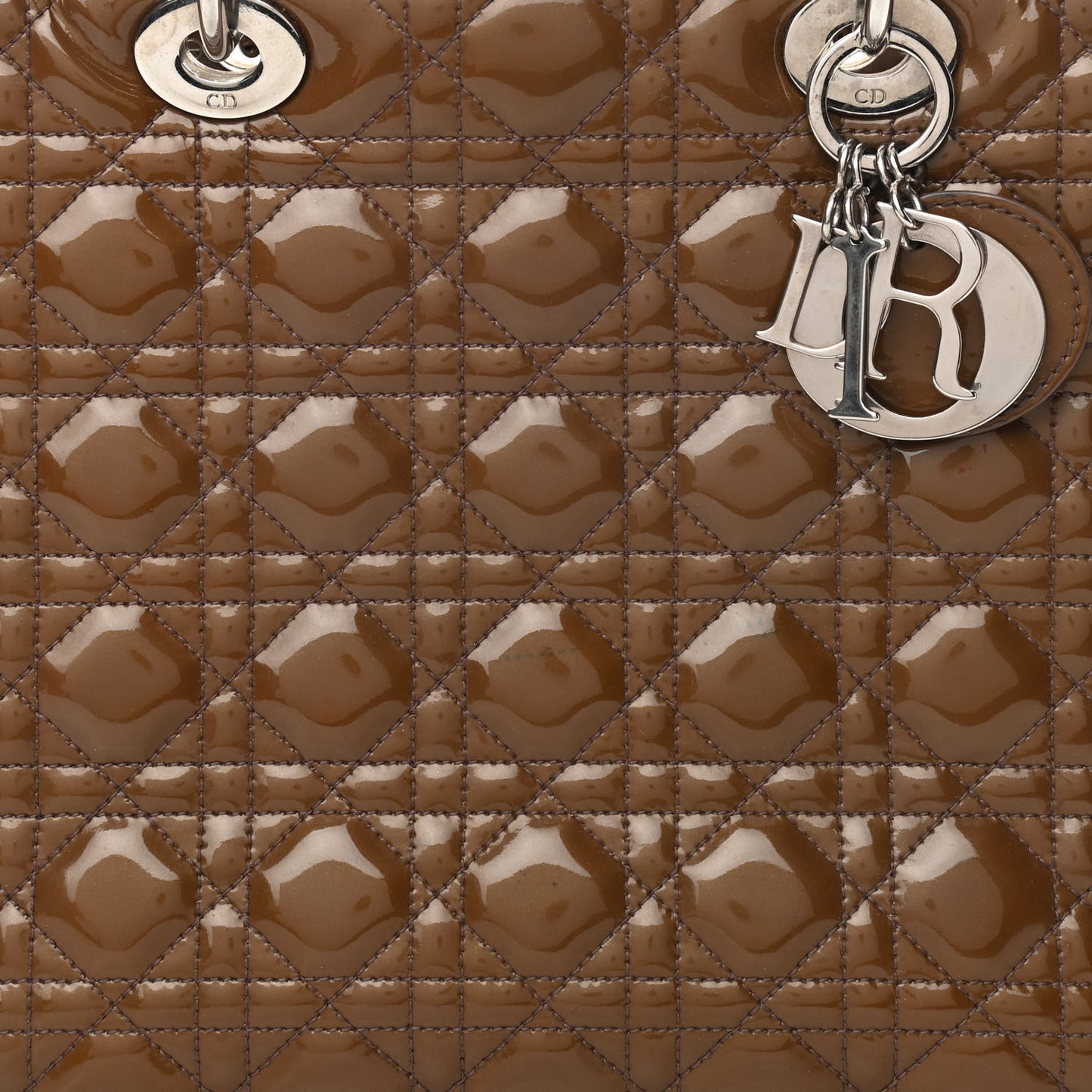 Patent Cannage Large Lady Dior Brown