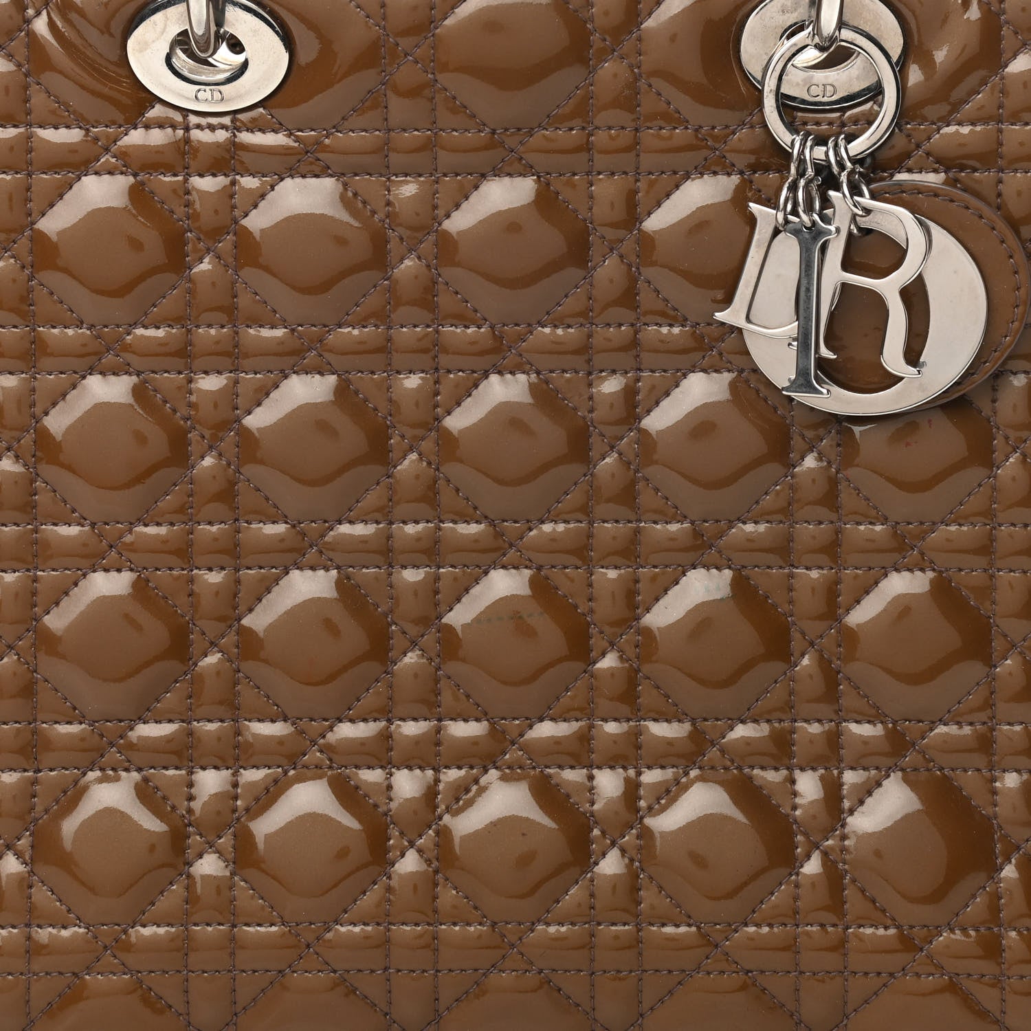 Christian Dior Patent Cannage Large Lady Dior Brown 8 of 14