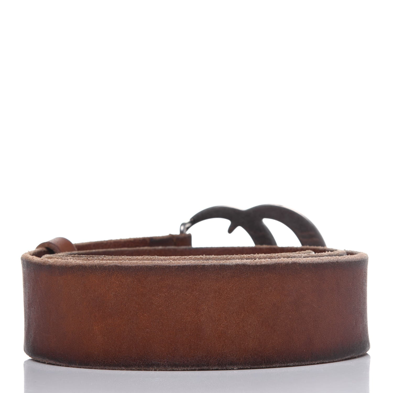 Gucci Cuoio Toscano Nickel Double Double G 40mm Belt 90 36 Cuir 2 of 10