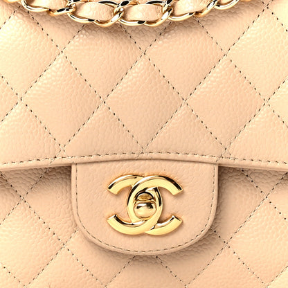 Chanel Caviar Quilted Medium Double Flap Beige Clair 8 of 13