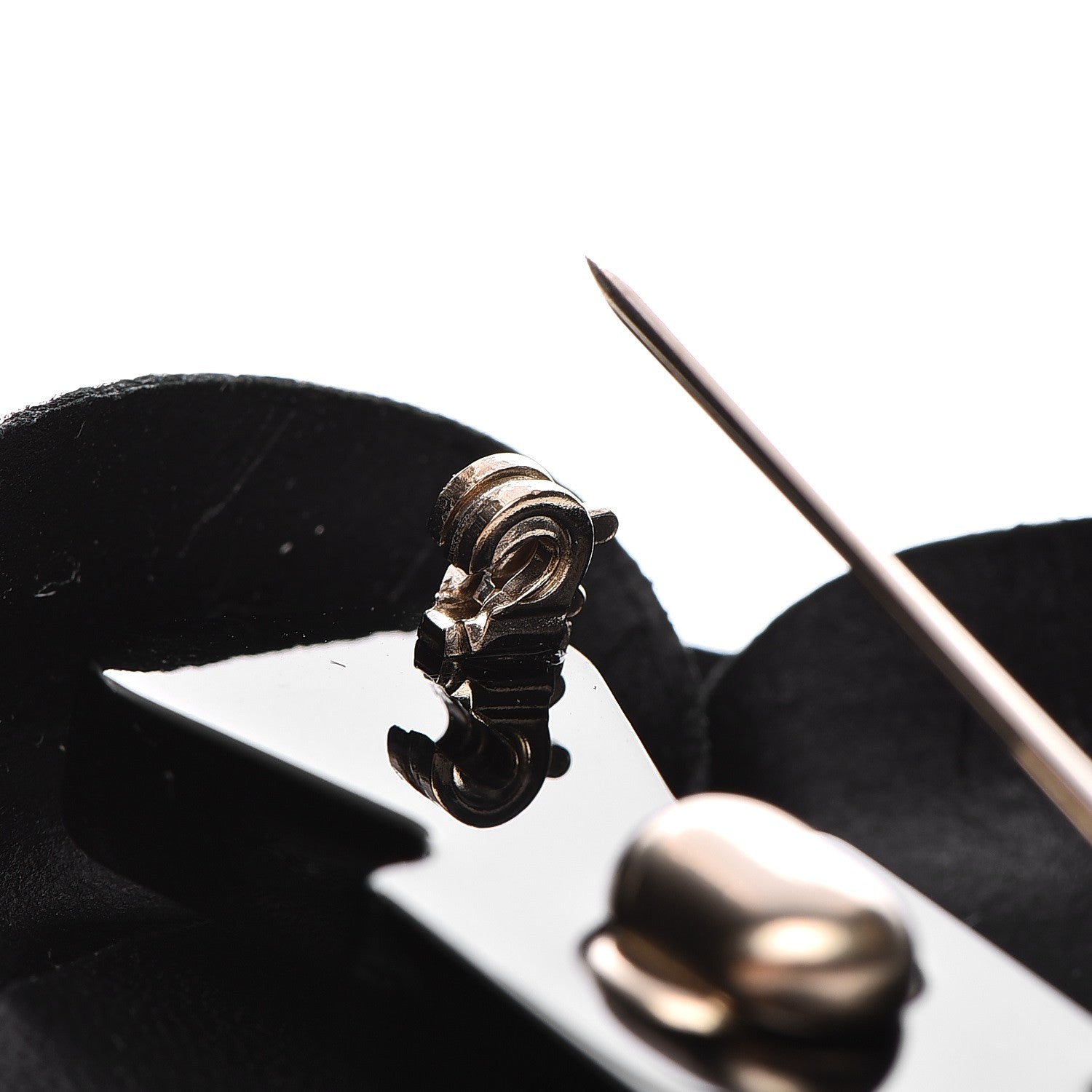 Chanel Glazed Calfskin Camellia Brooch Black 4 of 6