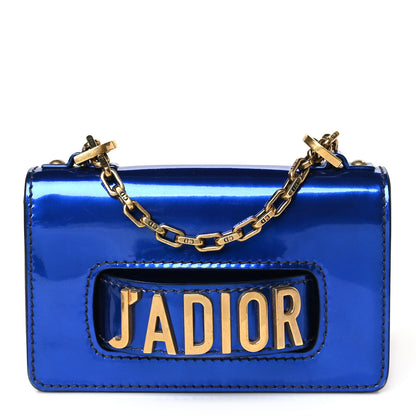 Christian Dior Metallic Calfskin J'Adior Mini Chain Flap Bag Blue 1 of 8