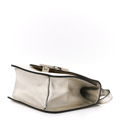 Valentino Garavani Metallic Calfskin Small VSling Shoulder Bag Silver 10 of 12