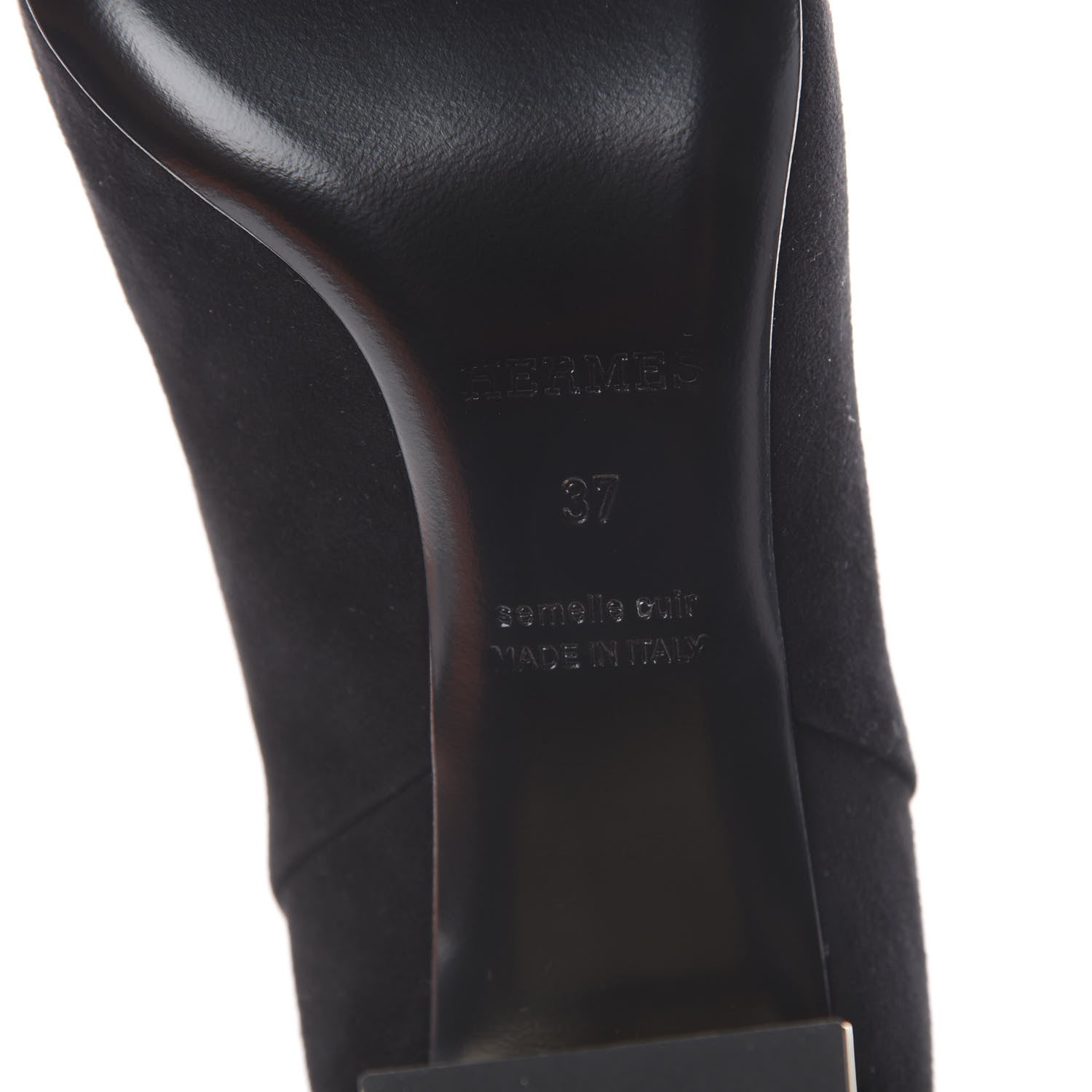 Hermes Suede Goatskin Womens Absolute Ankle Boots 37 Black 7 of 7