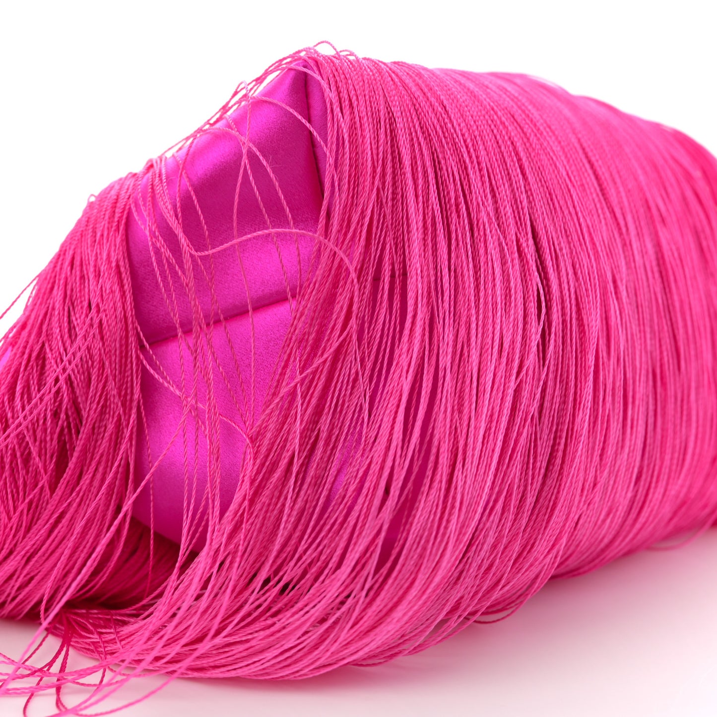 Satin Fringe Bon Bon Bag Fuchsia