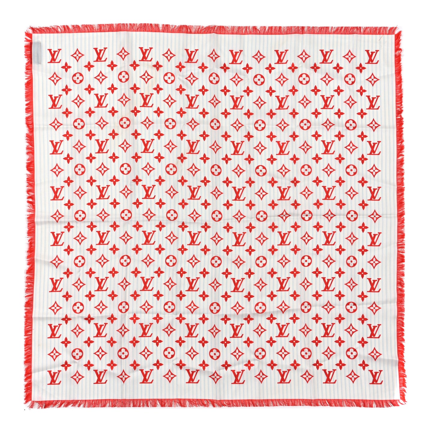 Silk Square Monogram Scarf Red