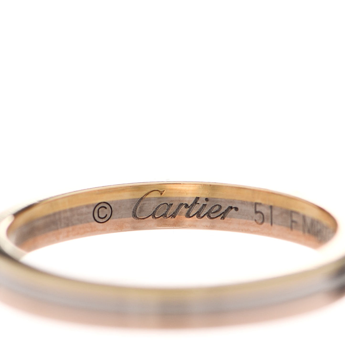 18K Pink White Yellow Gold 2.5mm Vendome Louis Cartier Wedding Band Ring 51 5.75
