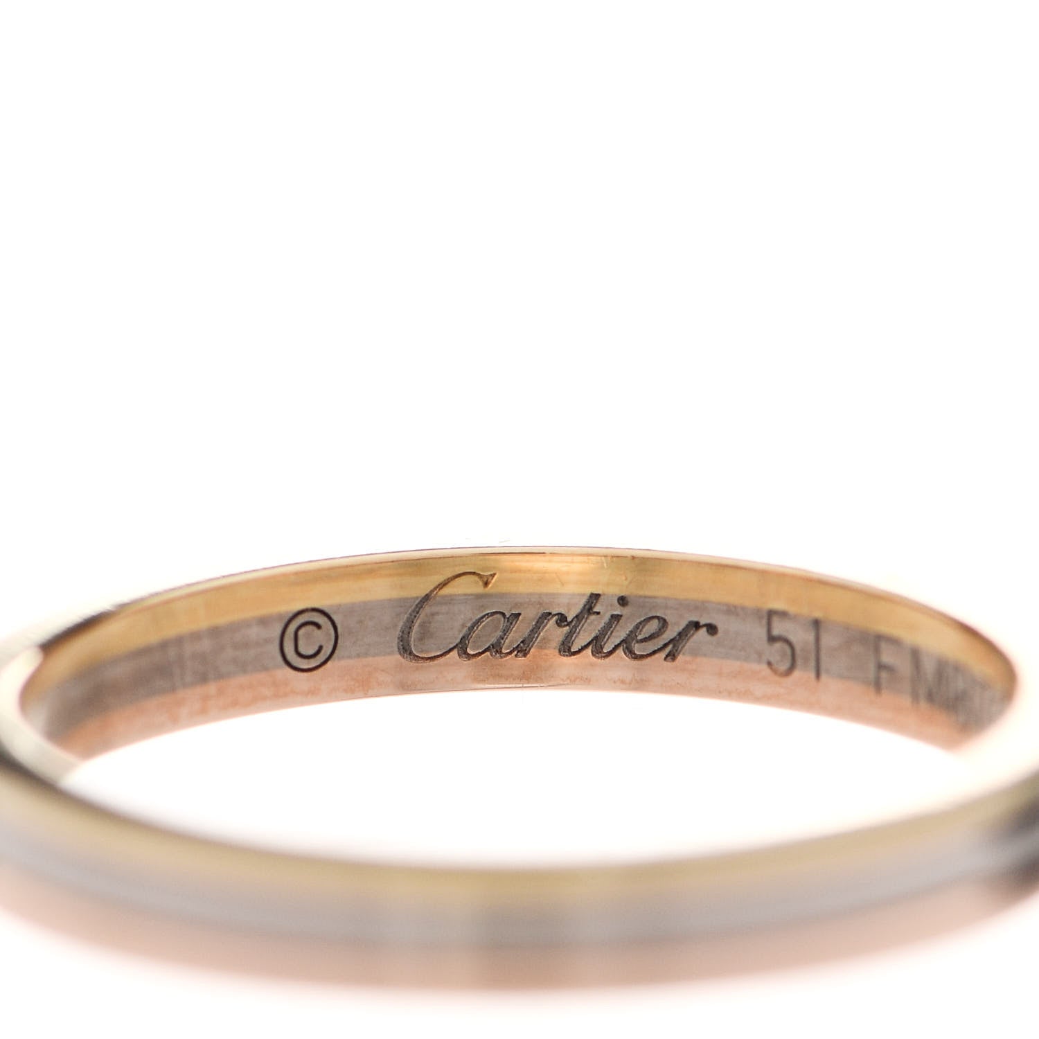 Cartier 18K Pink White Yellow Gold 2.5mm Vendome Louis Cartier Wedding Band Ring 51 5.75 4 of 7