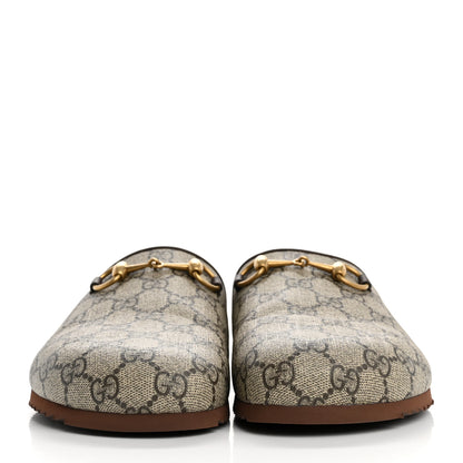 Gucci GG Supreme Monogram Miro Soft Calfskin Womens Horsebit Slippers 40 Beige Ebony New Acero 3 of 10