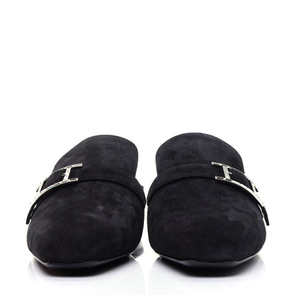 Hermes Suede Goatskin Beauty Mules 39 Black 2 of 11