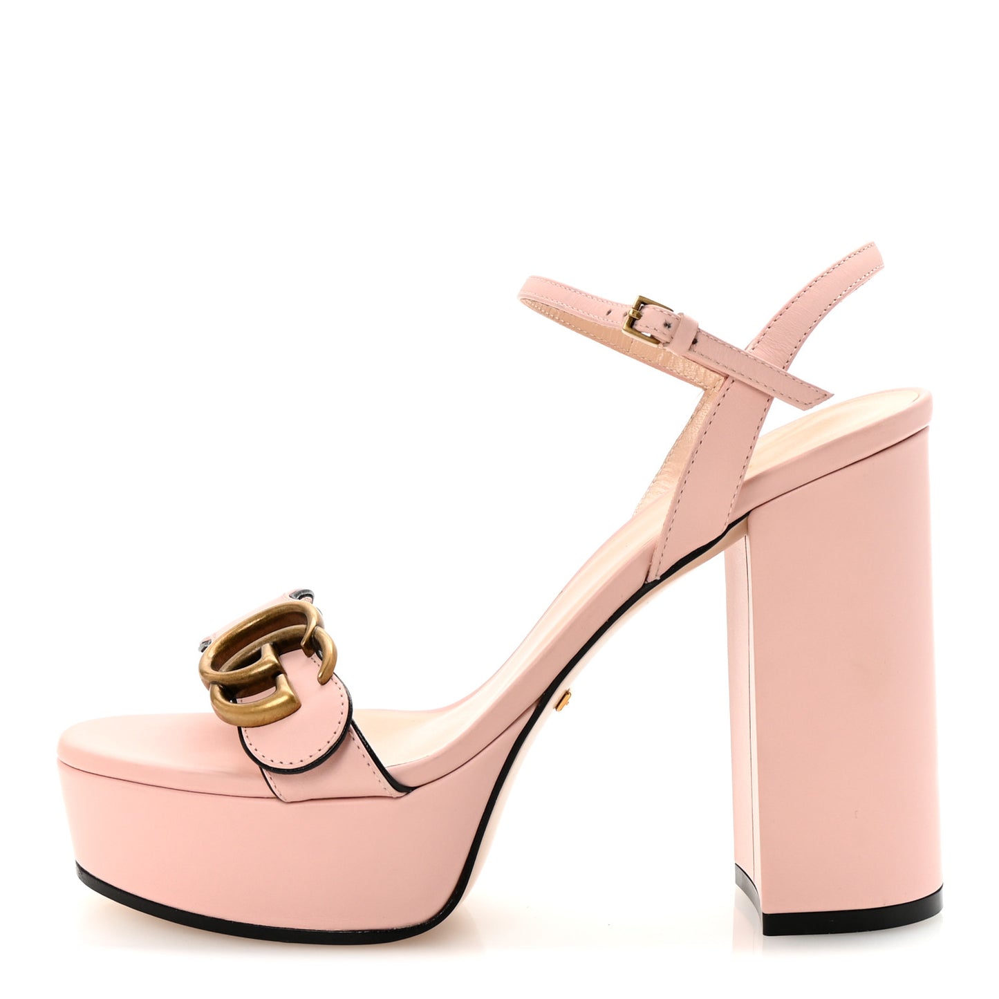 Galassia GG Marmont Ankle Wrap 30/115mm Platform Sandals 36.5 Perfect Pink