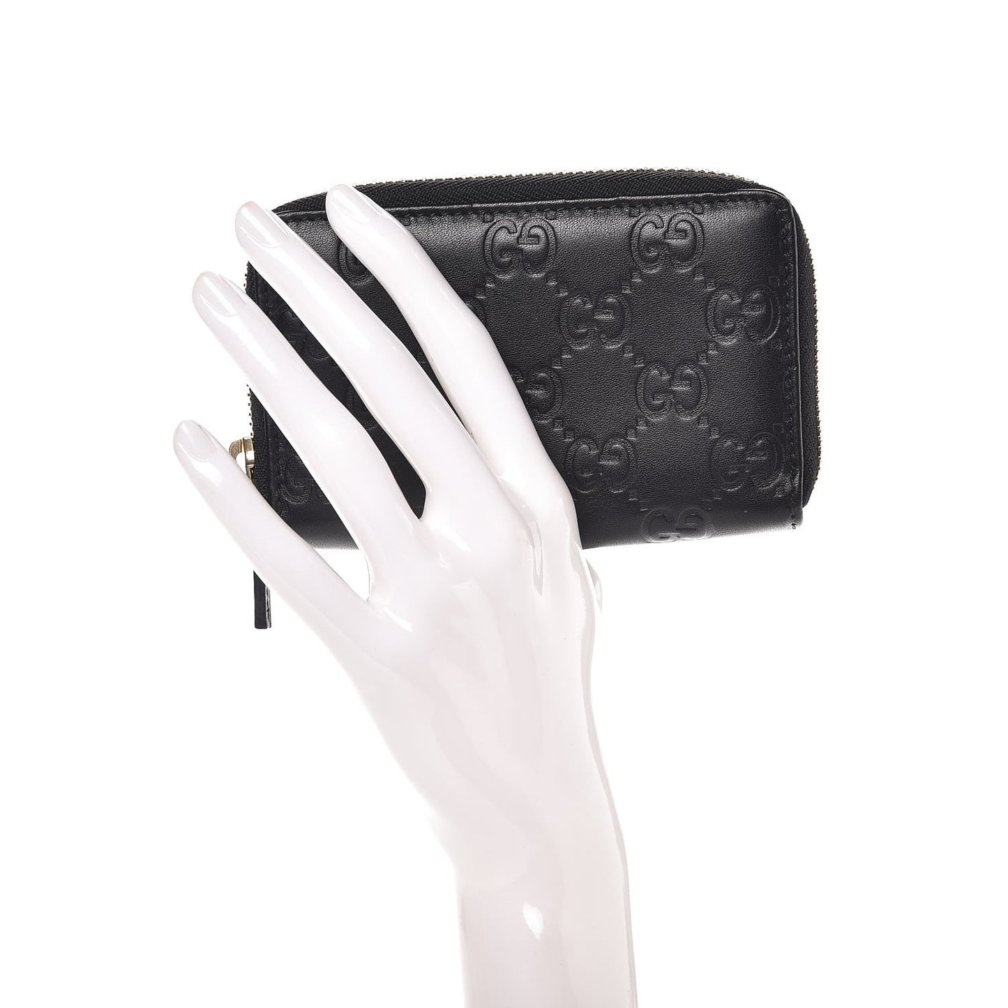 Guccissima Zip Around Card Case Black
