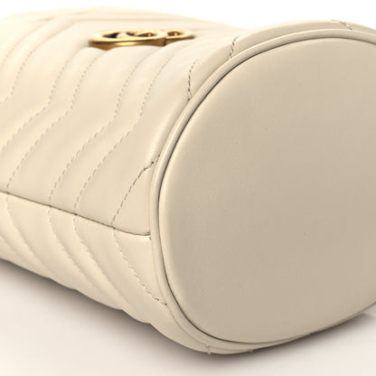 Gucci Calfskin Matelasse Mini GG Marmont 2.0 Bucket Bag White 9 of 10