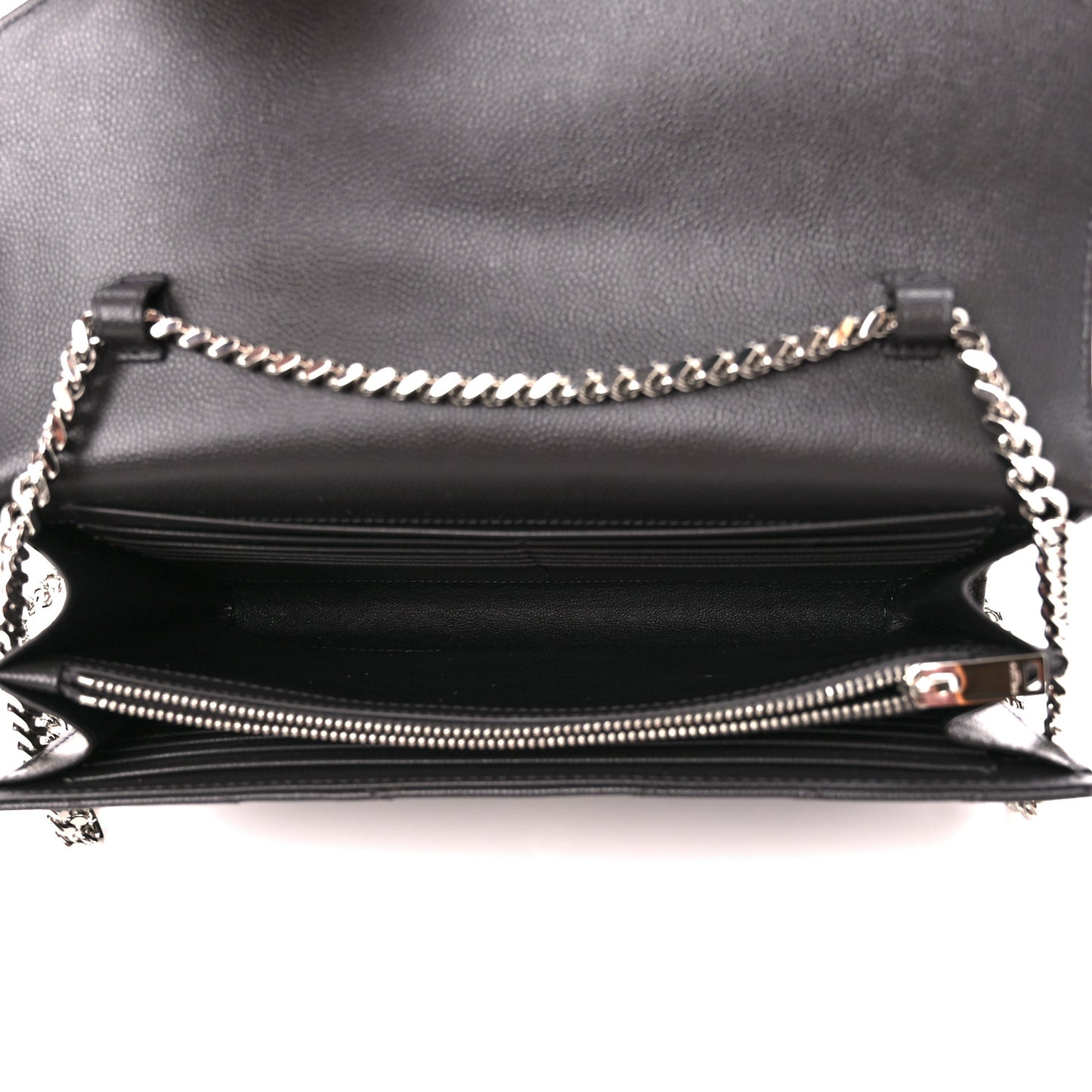 Grain De Poudre Matelasse Chevron Monogram Chain Wallet Earth