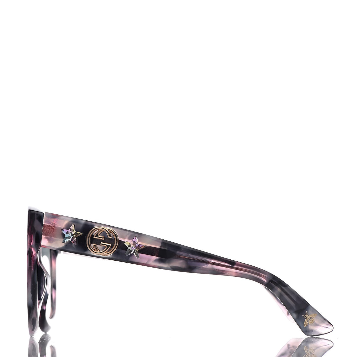 Round Frame Star Sunglasses GG0208S Grey Pink
