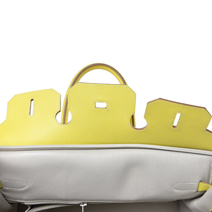 Hermes Epsom Candy Birkin 35 Lime Gris Perle 19 of 33