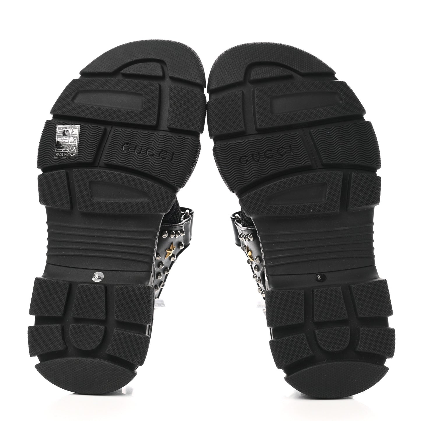 Nappa Mesh Studded Mens Aguru Sandals 8 Black