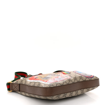 Gucci Soft GG Supreme Monogram Courrier Web Medium Flat Messenger Bag Beige New Acero Multicolor 4 of 10