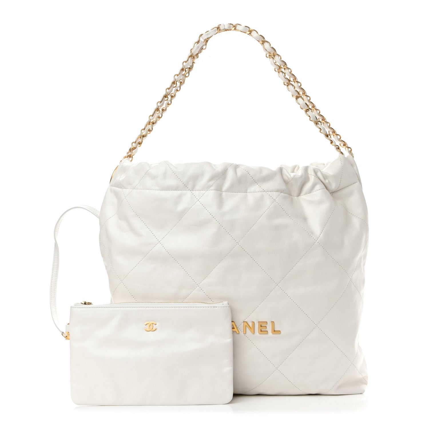 Chanel Shiny Calfskin Quilted Chanel 22 White 1 of 12