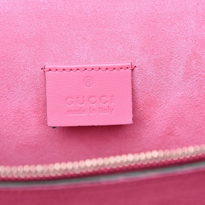 Gucci GG Supreme Monogram Suede Pierced Heart Embroidered Medium Dionysus Shoulder Bag Beige Ebony Pink Tropical Flower 8 of 20