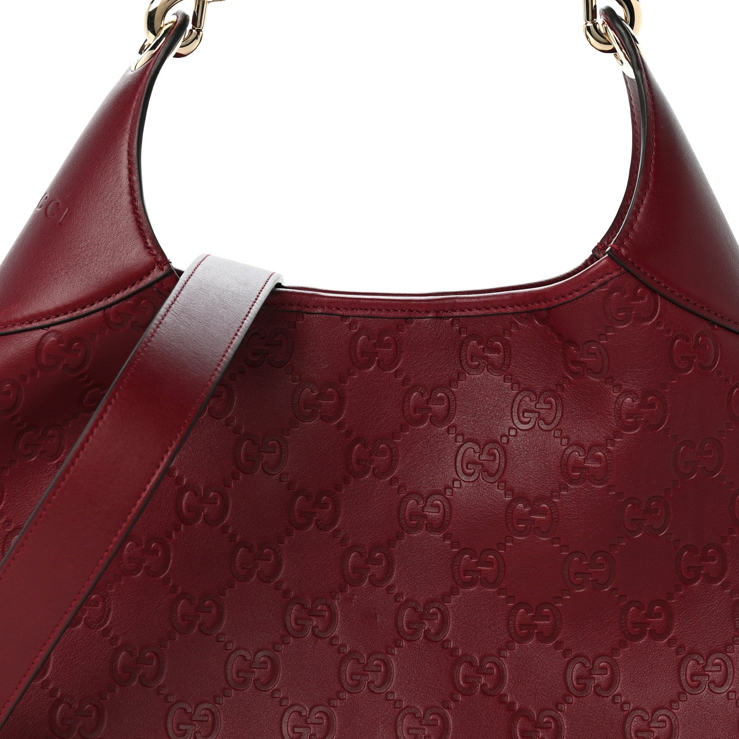 Gucci GG Calfskin Embossed B Medium Shoulder Bag Rose Ancora 8 of 12