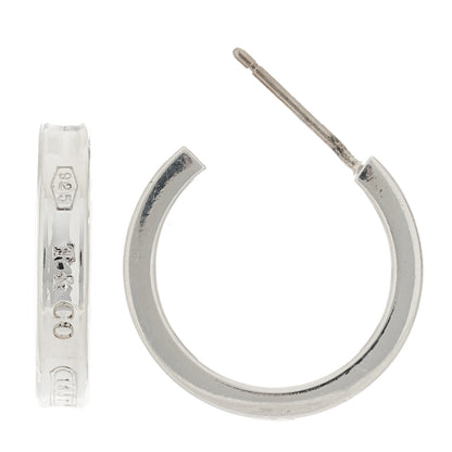 Tiffany Sterling Silver 1837 Small Narrow Hoop Earrings 1 of 5