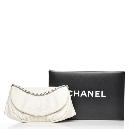 Chanel Caviar Half Moon Wallet On Chain WOC White 14 of 14