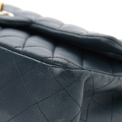 Chanel Lambskin Quilted Medium Double Flap Dark Blue 11 of 16