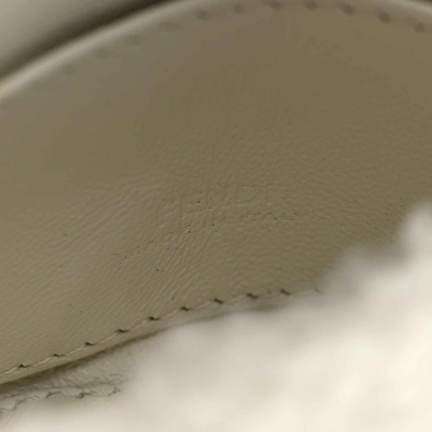 Fendi Shearling Nano Maxi Buckle Baguette Charm White 6 of 9