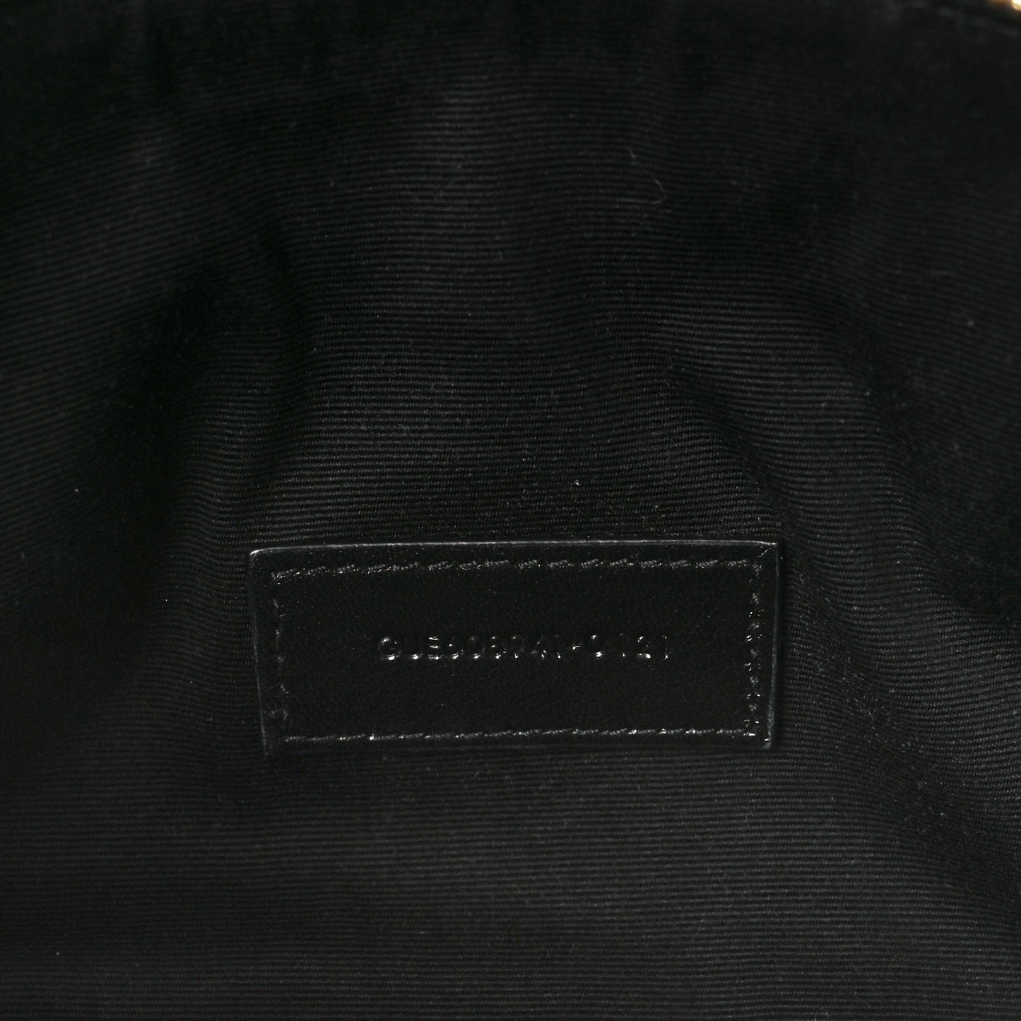 Grained Lambskin Quilted Mini Becky Double Zip Bag Dark Beige