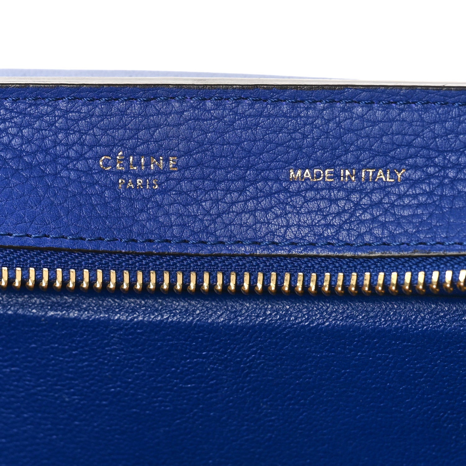 Celine Drummed Calfskin Suede Medium Trapeze Indigo 5 of 5
