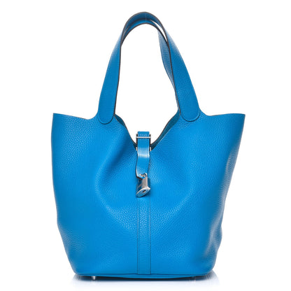 Hermes Taurillon Clemence Picotin Lock 26 GM Bleu Zanzibar 1 of 7