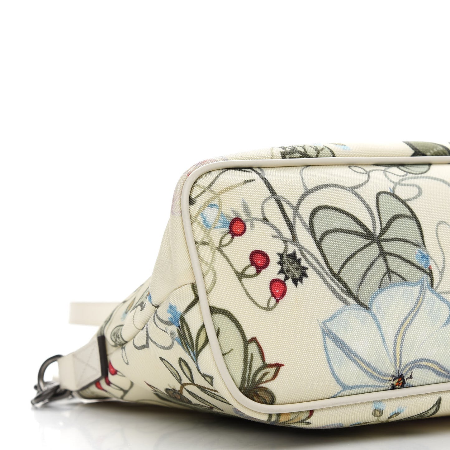 Canvas Flora Knight Small Zippered Tote White