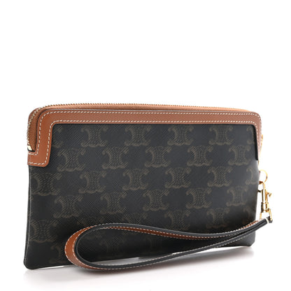 Celine Triomphe Calfskin Long Pouch With Strap Tan 3 of 8