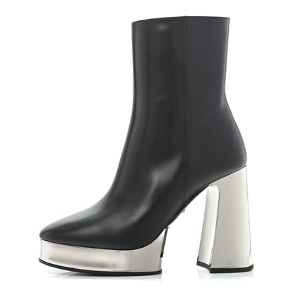 Gucci Malaga Kid Chrome Ankle Boots 39 Black 1 of 7