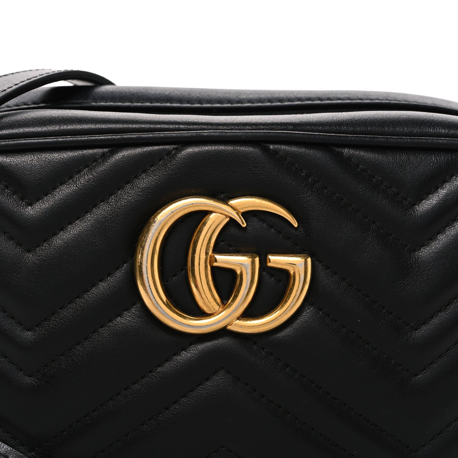 Gucci Calfskin Matelasse Small GG Marmont Chain Shoulder Bag Black 7 of 13