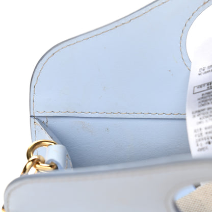 Burberry Canvas Smooth Calfskin Two Tone Mini Pocket Bag Natural Pale Blue 13 of 14