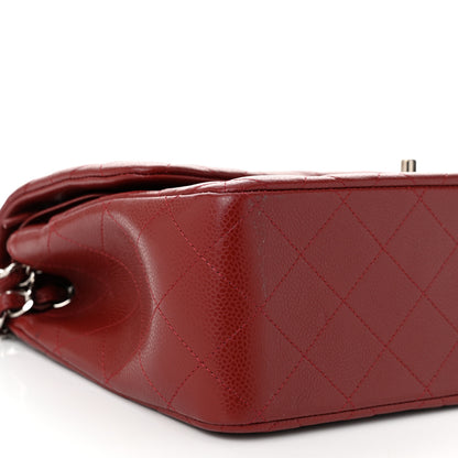 Chanel Caviar Quilted Jumbo Double Flap Dark Red 9 of 10