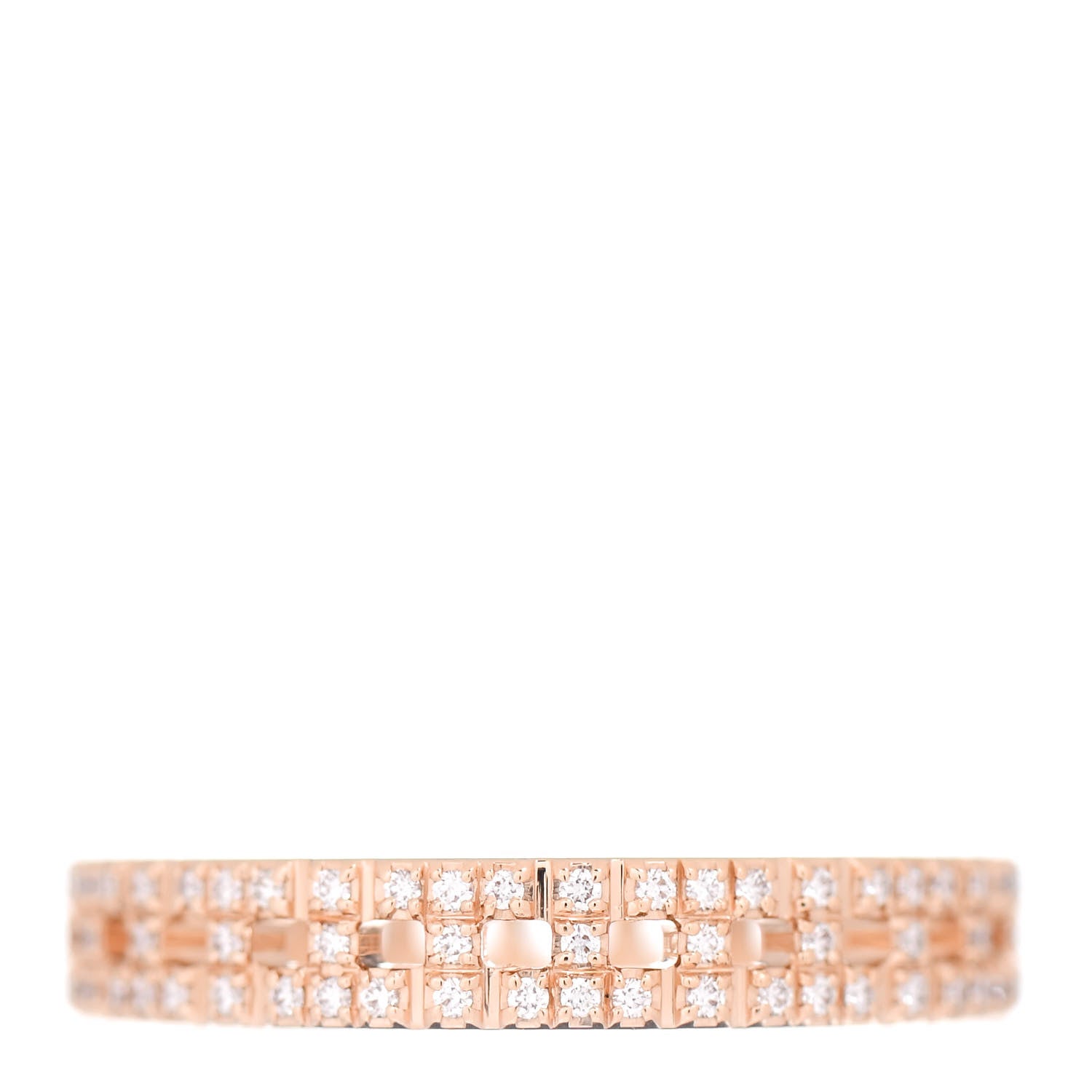 Tiffany 18K Rose Gold Diamond Narrow T True Band Ring 54 7 1 of 5