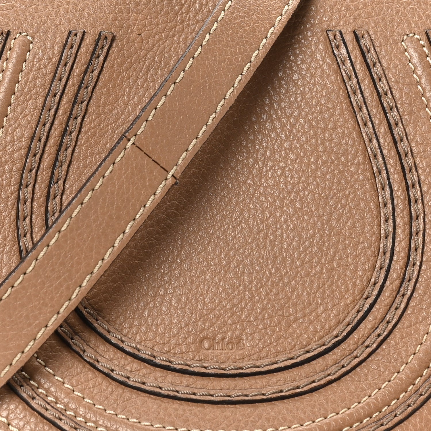 Chloe Calfskin Mini Marcie Round Crossbody Bag Nut 7 of 9