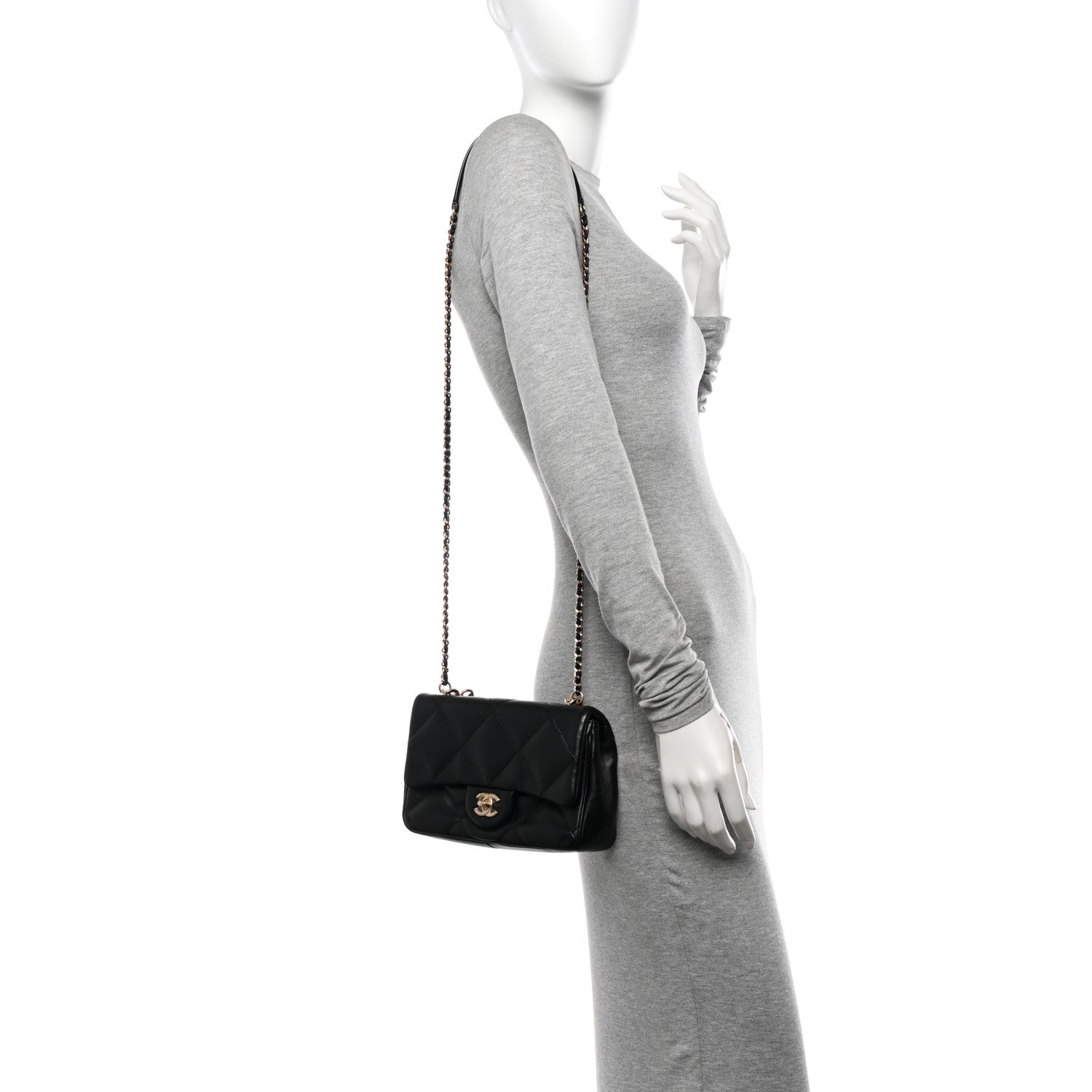 Chanel Lambskin Quilted Small Easy Carry Flap Black 2 of 11