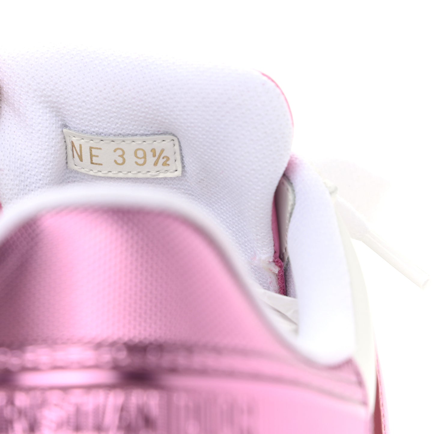 Laminated Calfskin Dior-ID Platform Sneakers 39.5 White Metallic Pink