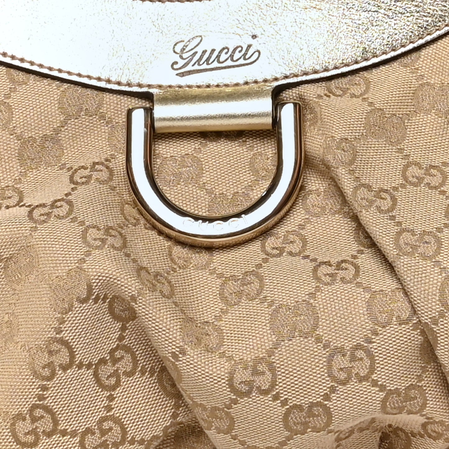 Monogram Medium D Gold Hobo Gold