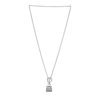 Hermes Sterling Silver Birkin Amulette Pendant Necklace 2 of 6