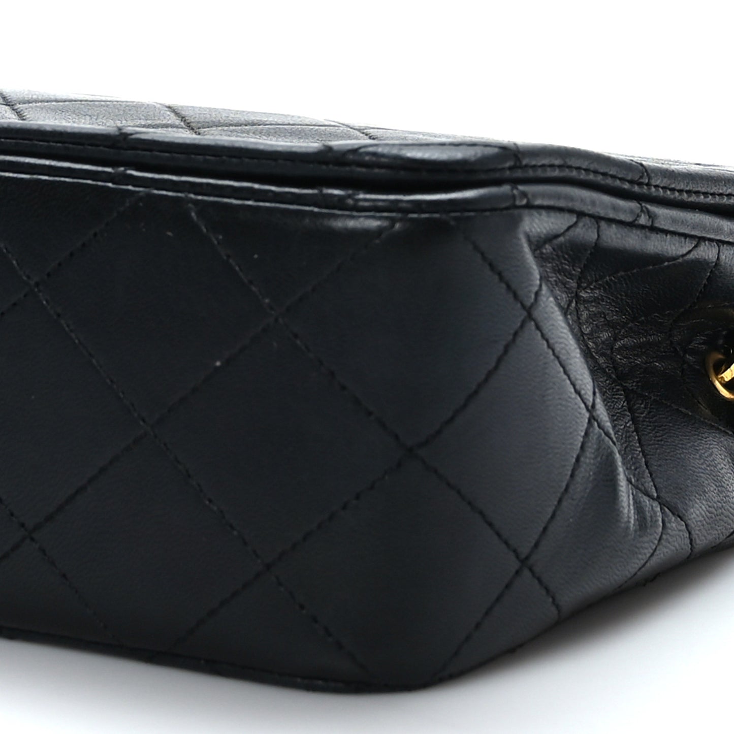 Lambskin Quilted Small Single Flap Black